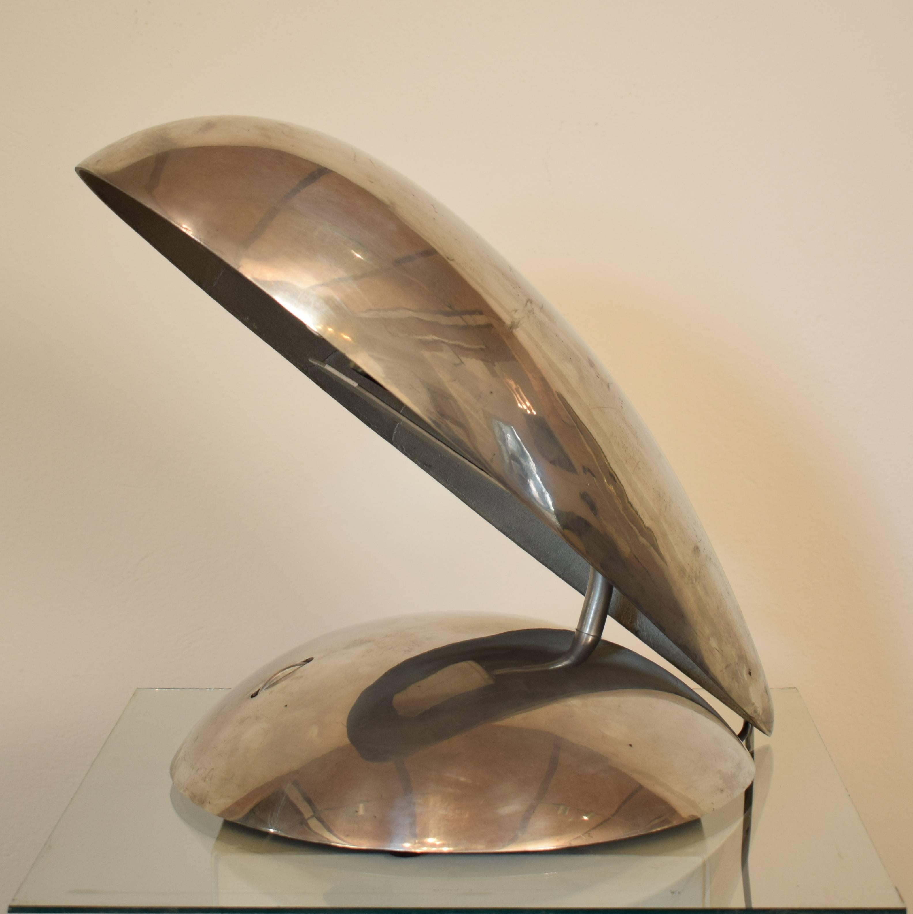 Pair of Polished Aluminium Space Age / Mid Century Table Lamps from the 1980s For Sale 3