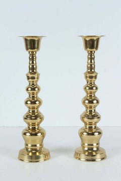 Mid-Century Modern Chinese Export Brass Candlesticks, 1950
