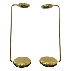 Pair of Polished Brass Desk Lamps Attributed to Bruno Gecchelin, Germany, 1980s