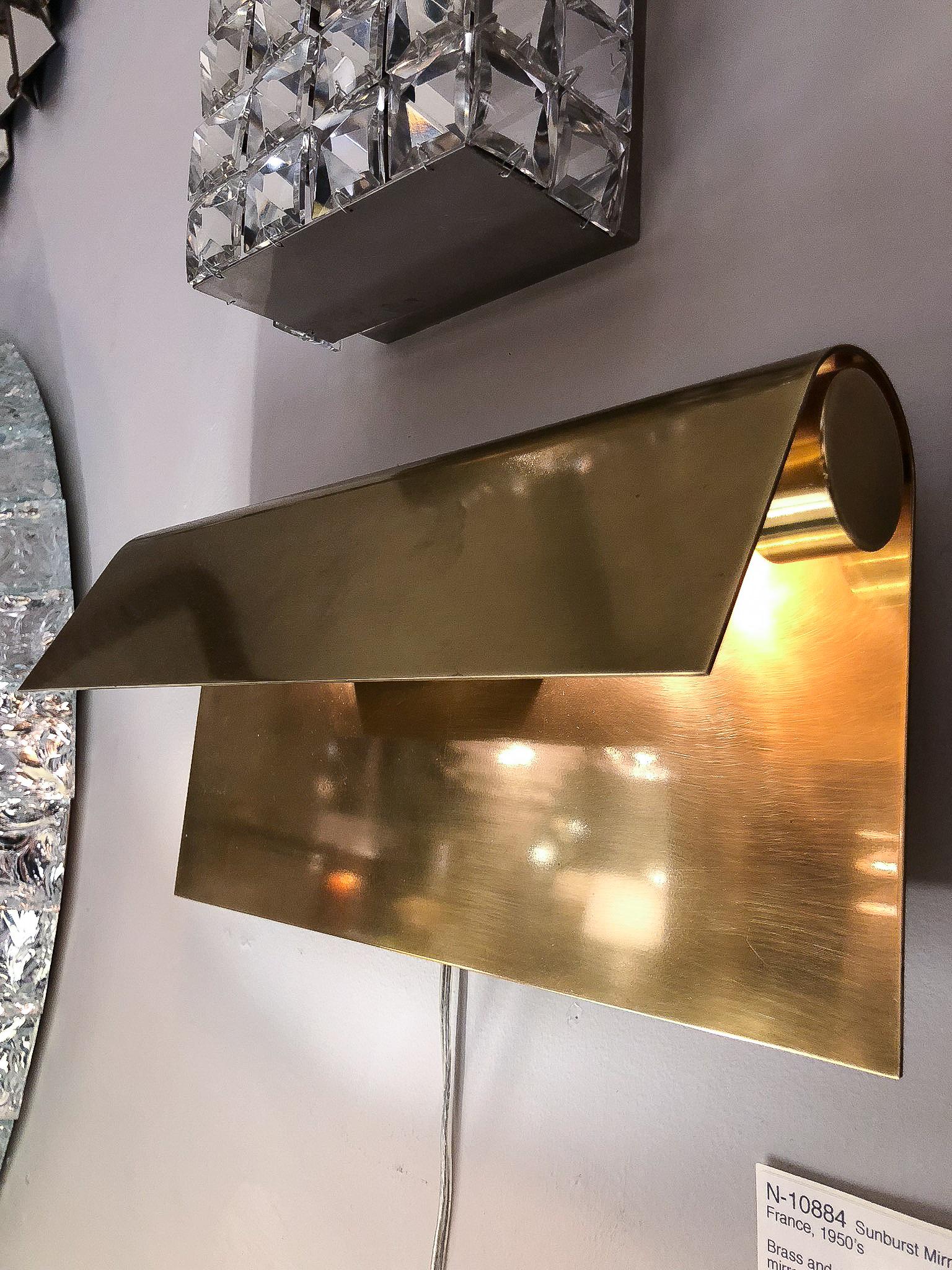 Pair of Polished Brass Sconces by Christophe Gevers, Belgium, circa 1975 In Good Condition In New York, NY