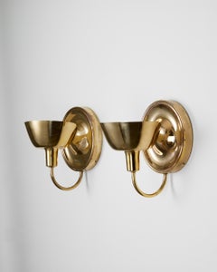 Pair of polished brass wall lights model 2389 by Josef Frank for Svenskt Tenn