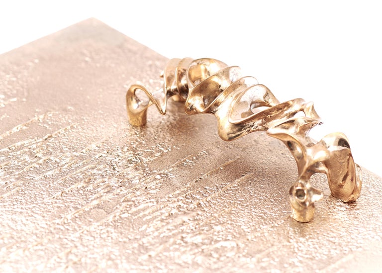 Pair of Polished Bronze Bar Trays by Fakasaka Design For Sale at 1stDibs