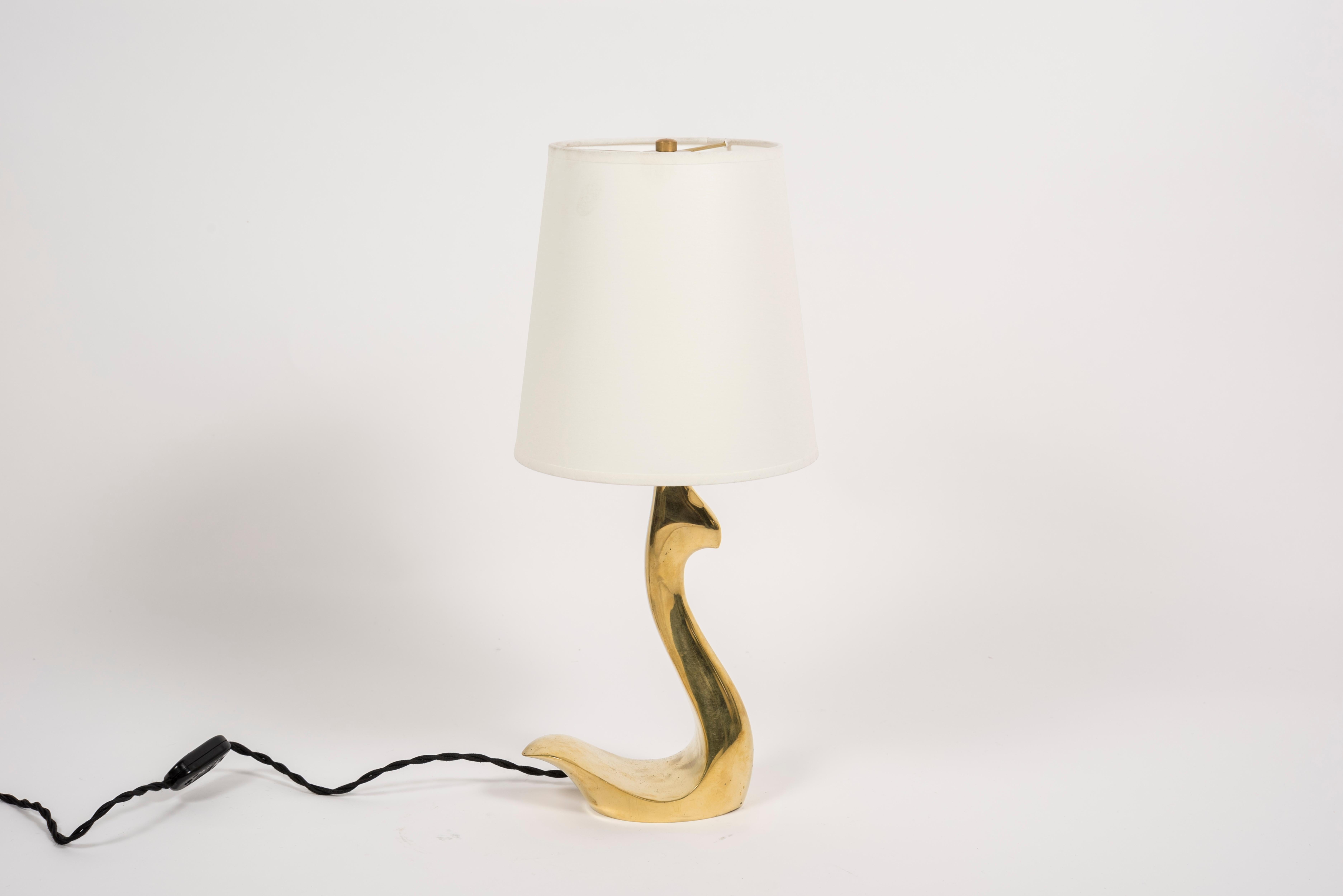 Paire de lampes avec oiseaux en bronze poli de Riccardo Scarpa en vente 1