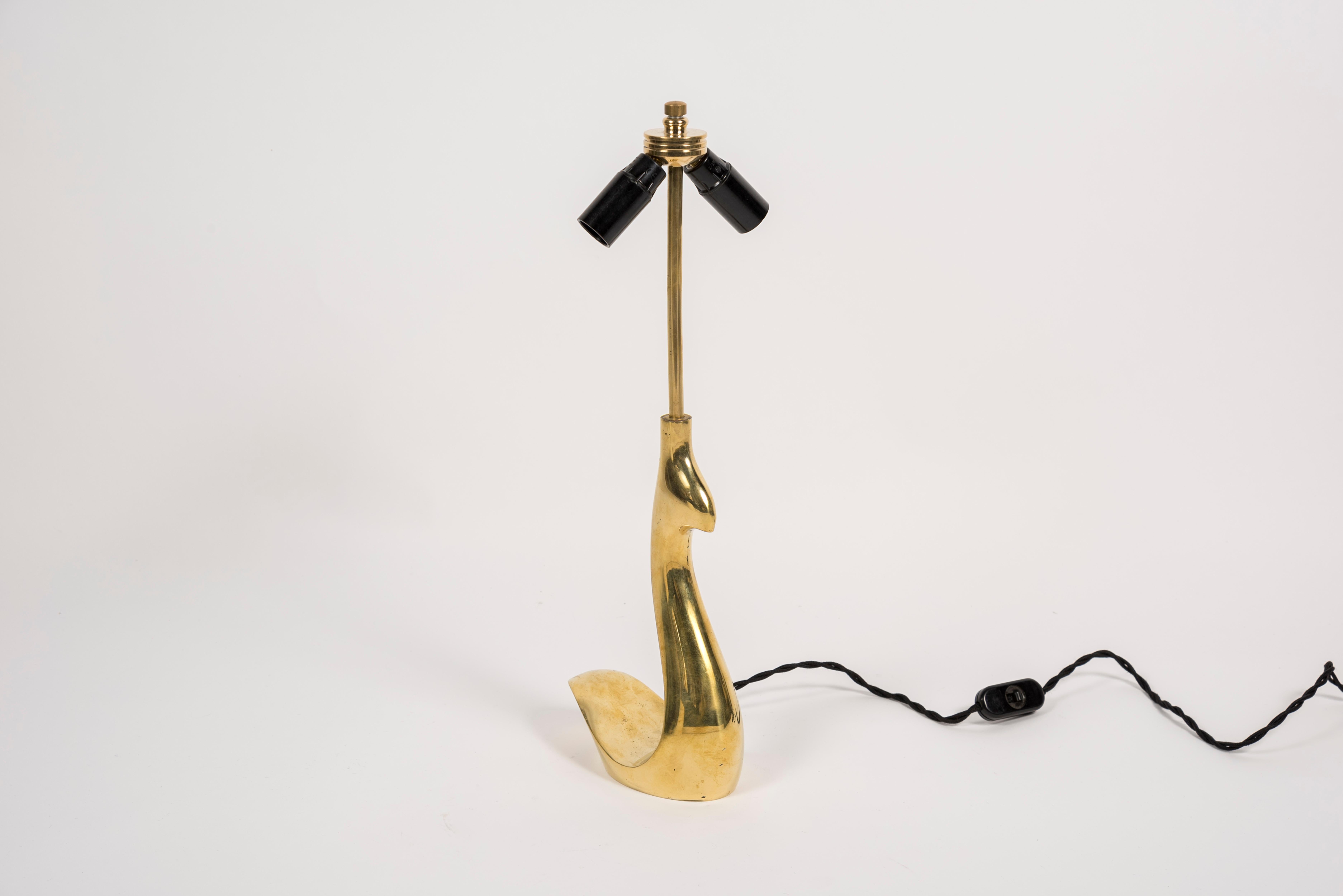 Paire de lampes avec oiseaux en bronze poli de Riccardo Scarpa en vente 2