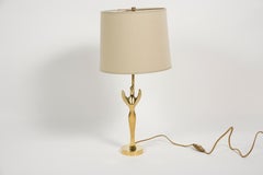 Pair of Polished Bronze "Engel" Table Lamps by Riccardo Scarpa