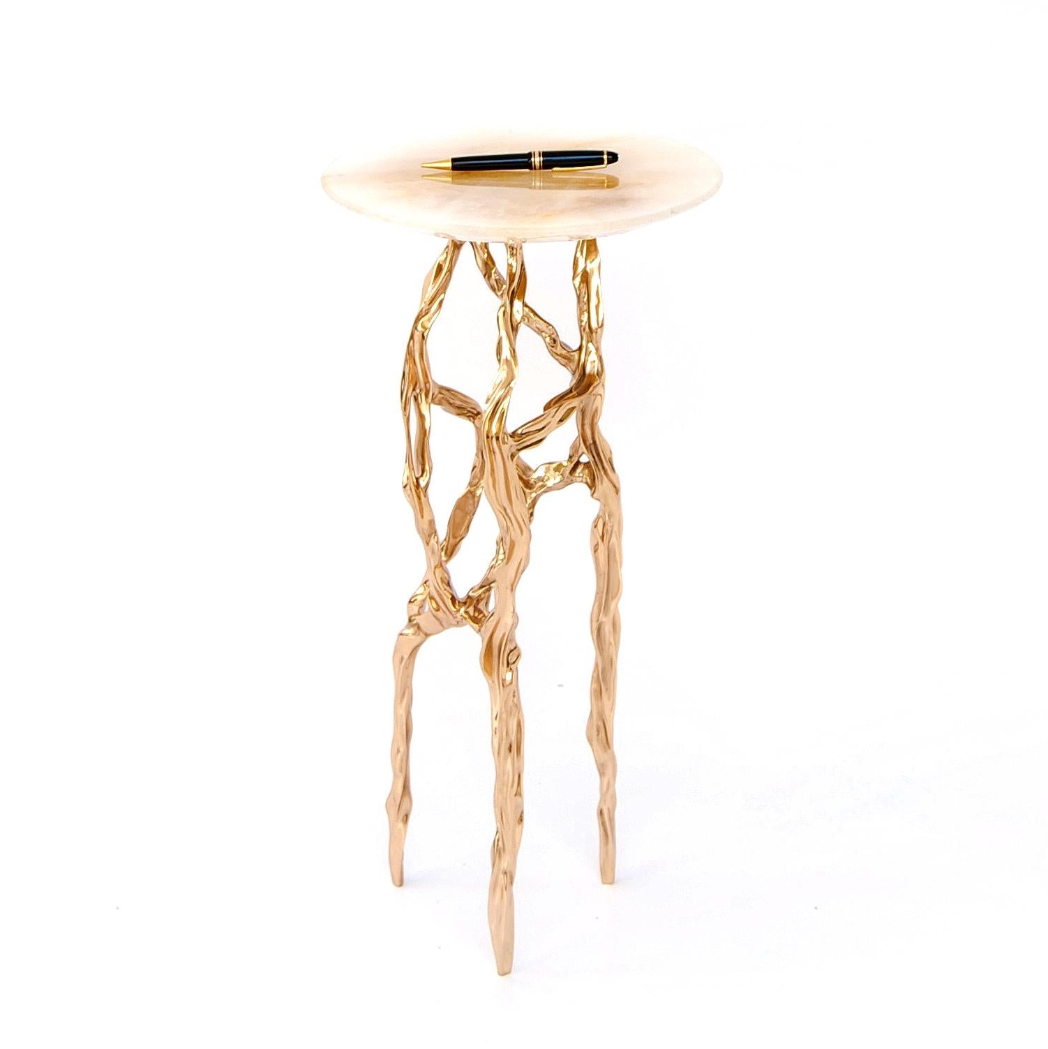 Pair of Polished Bronze Side Tables by FAKASAKA Design In New Condition For Sale In Geneve, CH