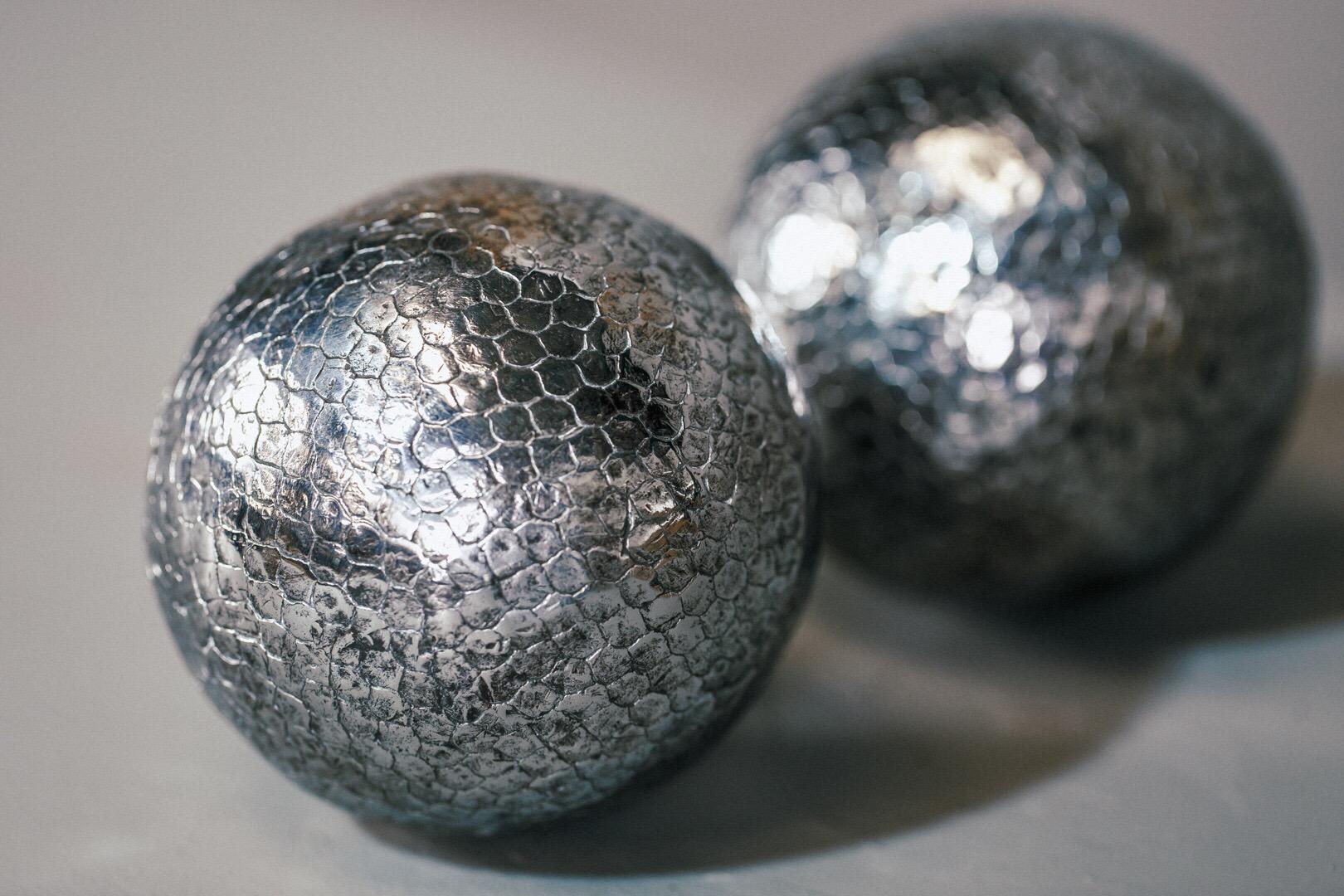 French Pair of Polished Early 19th Century Boules