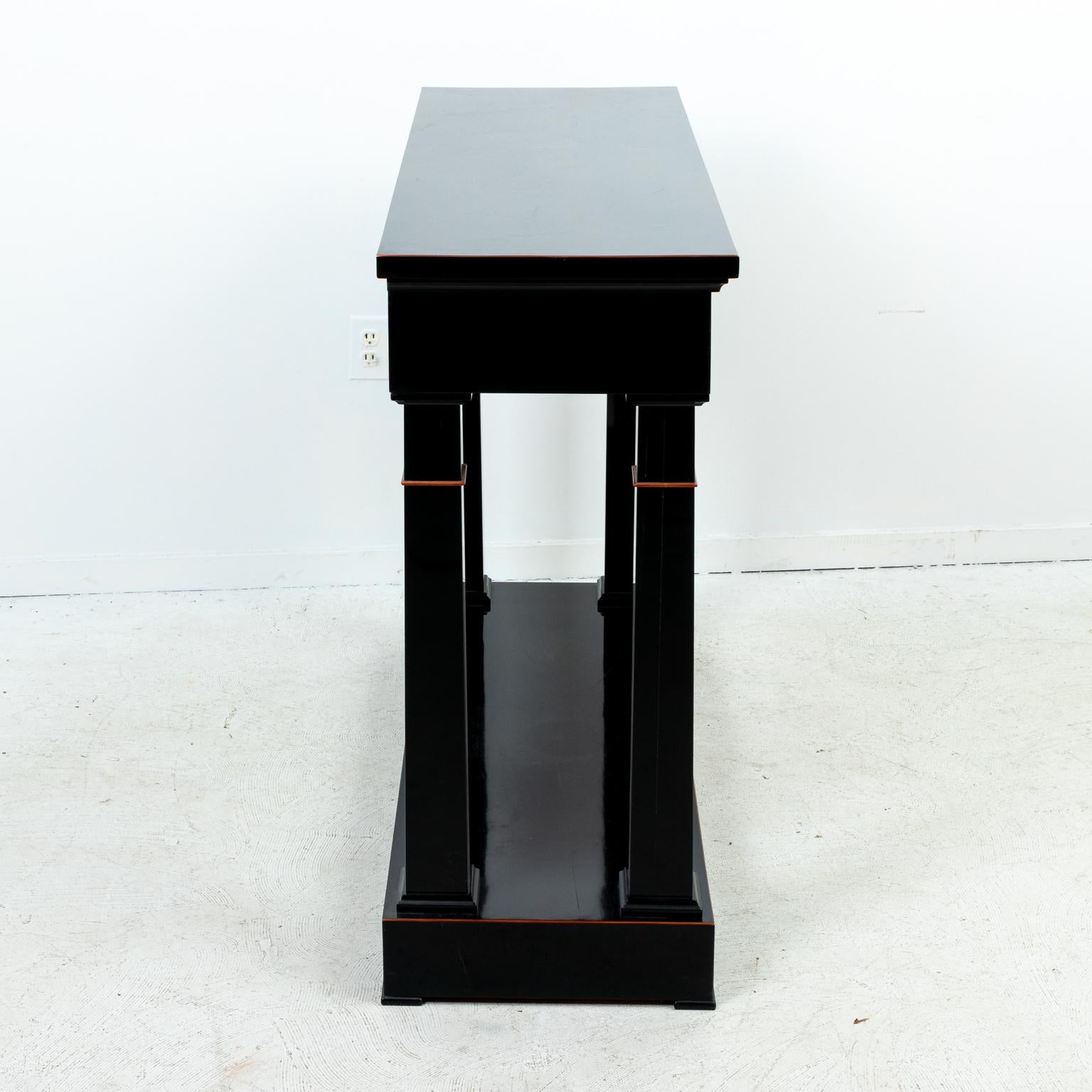 Pair of Polished Ebony Console Table 3