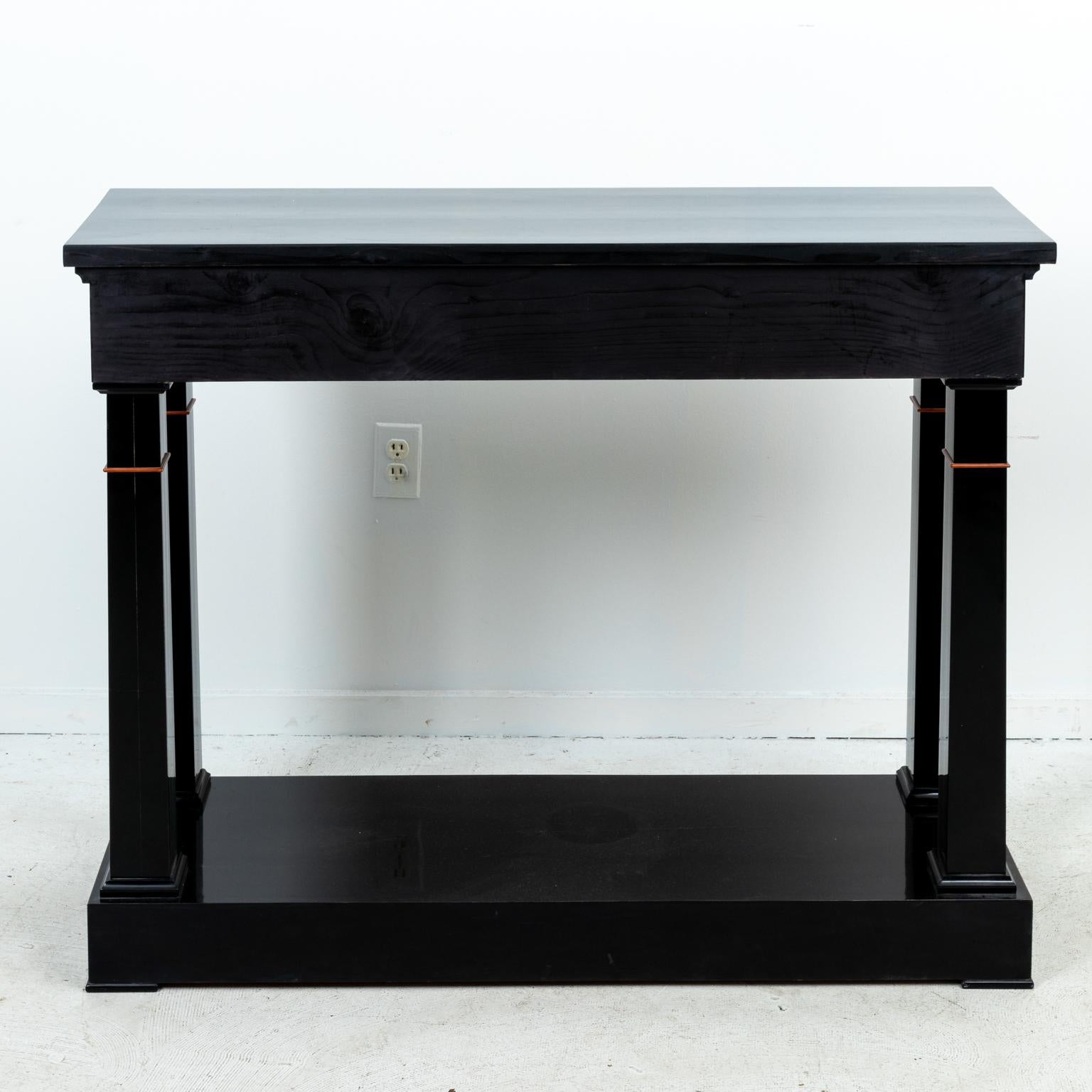 Pair of Polished Ebony Console Table 4