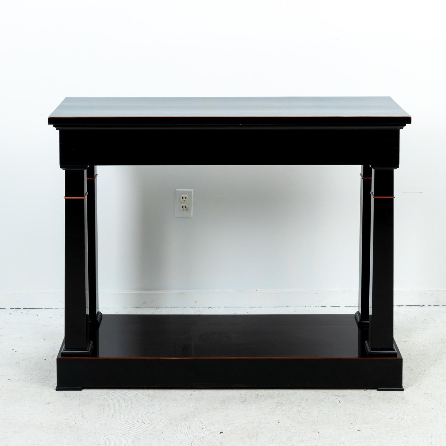Pair of Polished Ebony Console Table 5