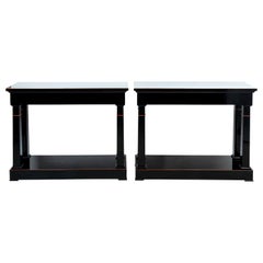 Pair of Polished Ebony Console Table