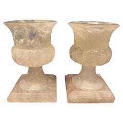 Pair of Polished Rock Crystal Urns from South America