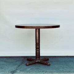 Coppia di Gueridon / Tavolini in acciaio lucidato e piano in rame grezzo antivirale