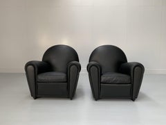 Paire de fauteuils Vanity Fair de Poltrona Frau - En cuir noir Pelle Frau