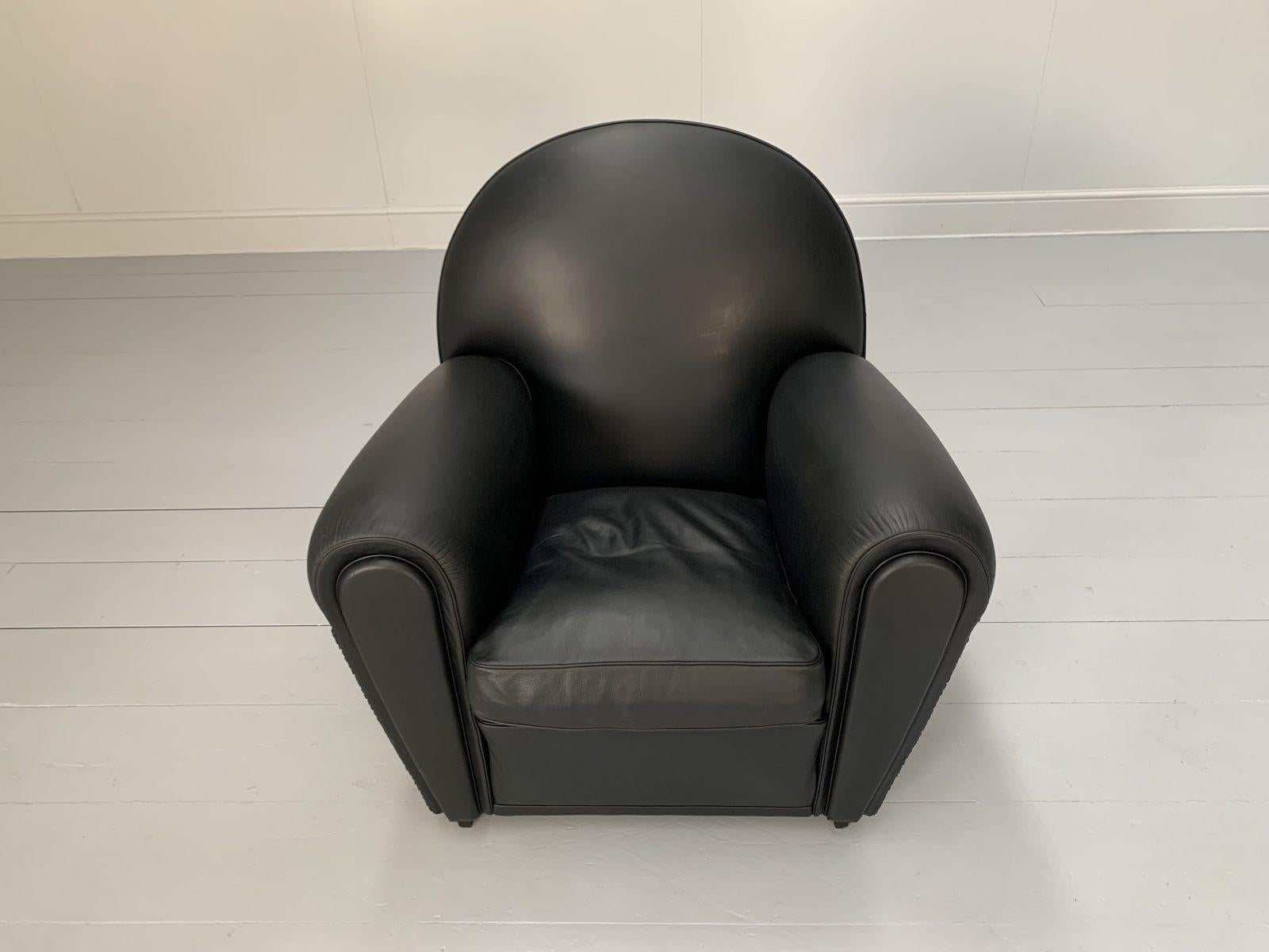 Paire de fauteuils Vanity Fair de Poltrona Frau - En cuir noir Pelle Frau en vente 1
