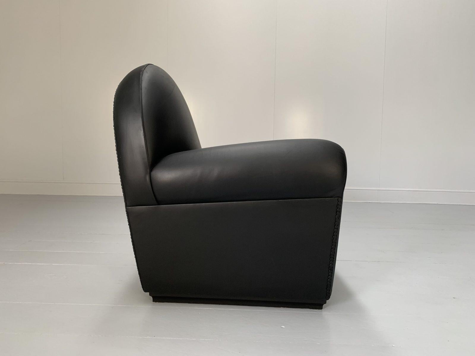 Paire de fauteuils Vanity Fair de Poltrona Frau - En cuir noir Pelle Frau en vente 2