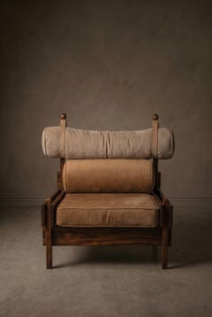 Pair of Poltrona Tonico by Sérgio Rodrigues, Rosewood and Leather, Brazil, 1963