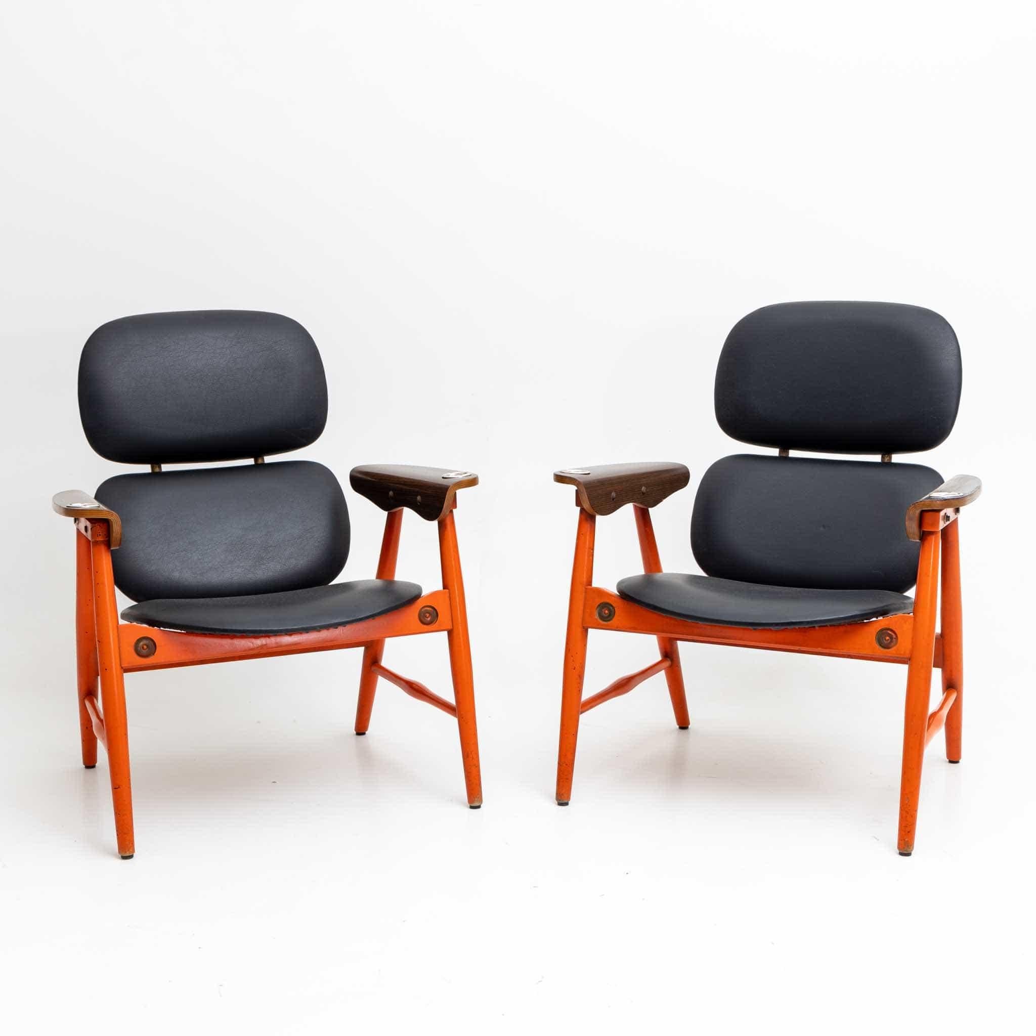 Pair of Poltronova Armchairs with Ashtrays, Italy 1960s For Sale 1