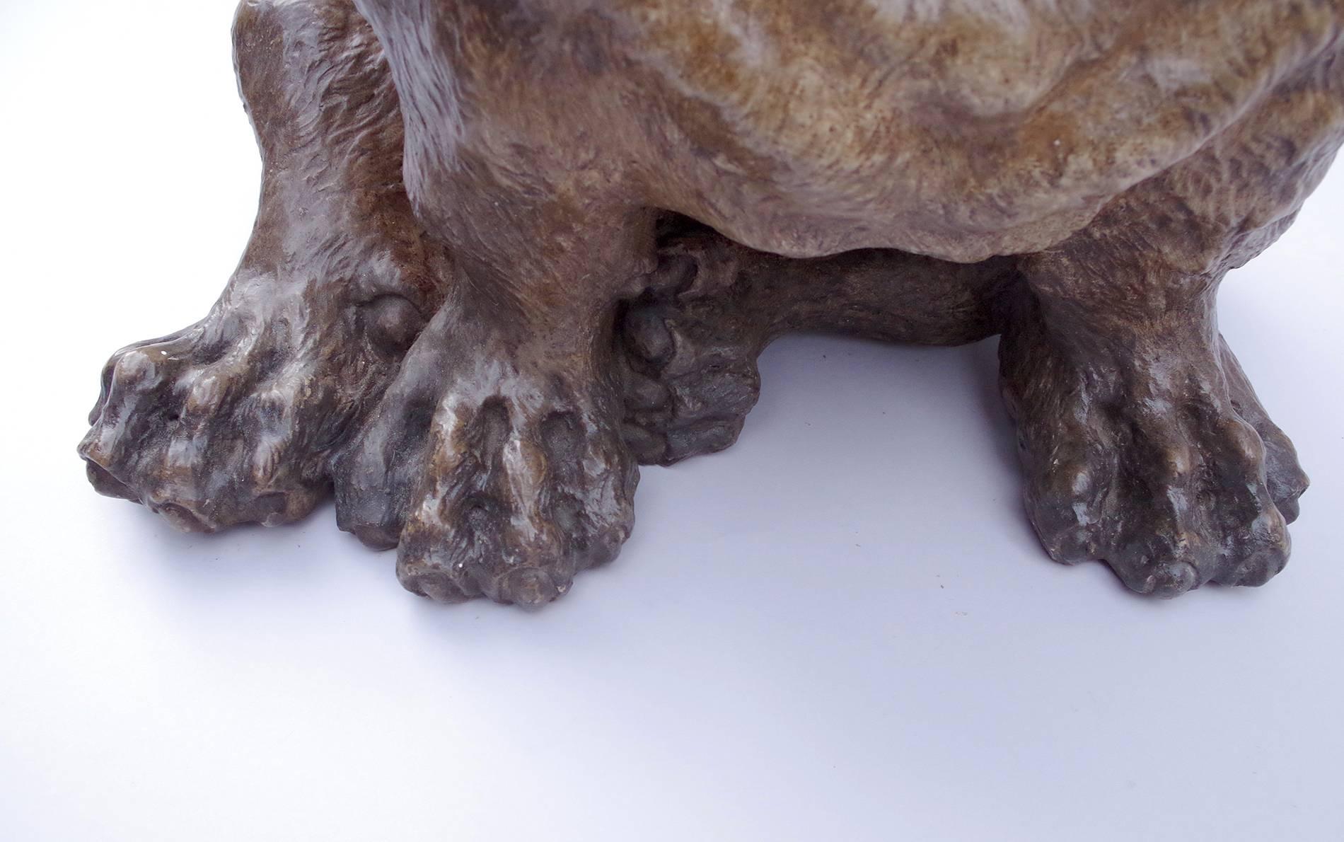 Polychromed Polychromatic Ceramic Bulldog, English Antiques, Late 19th Century