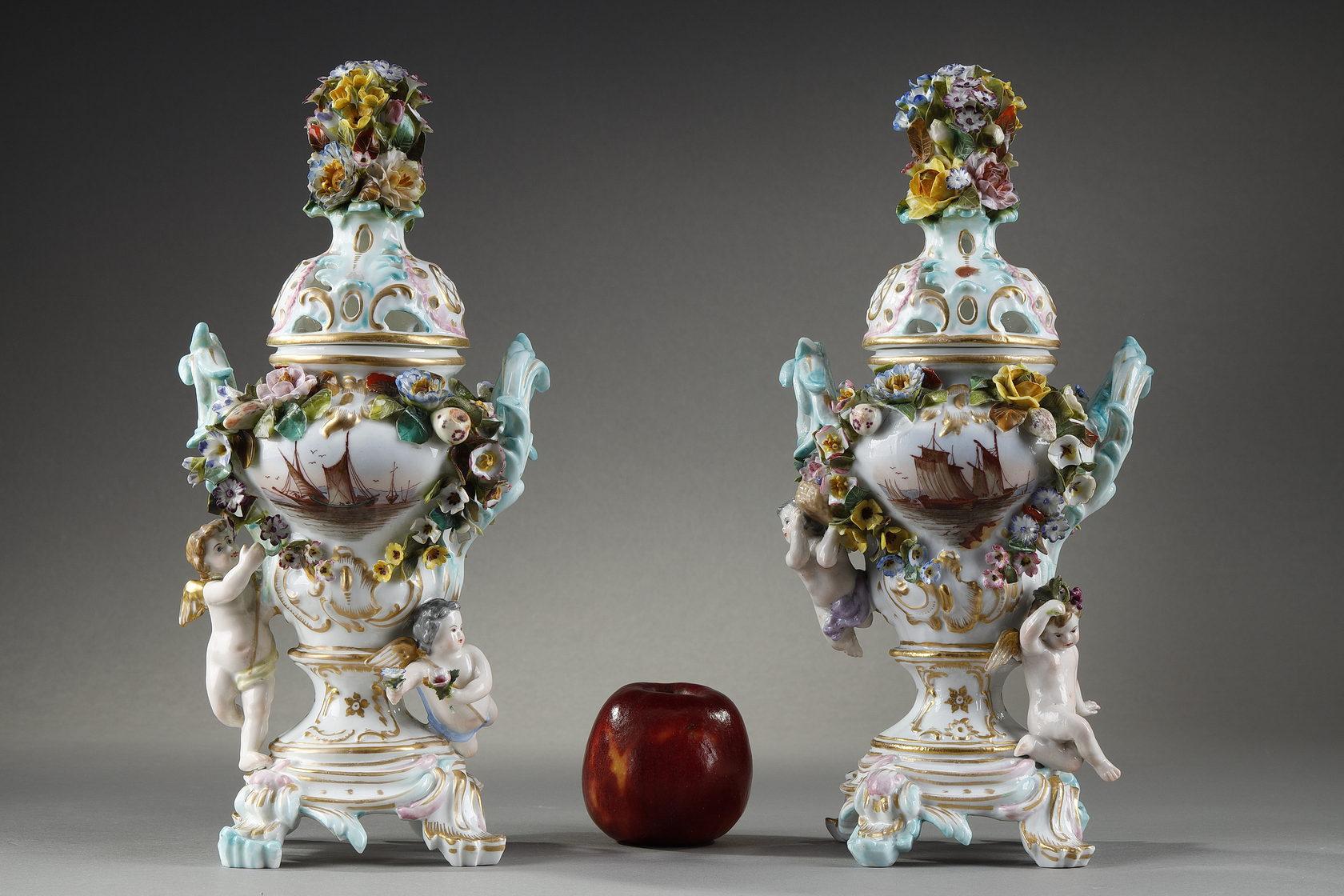 Pair of Polychrome and Gilt Porcelains from the Meissen Manufacture 14