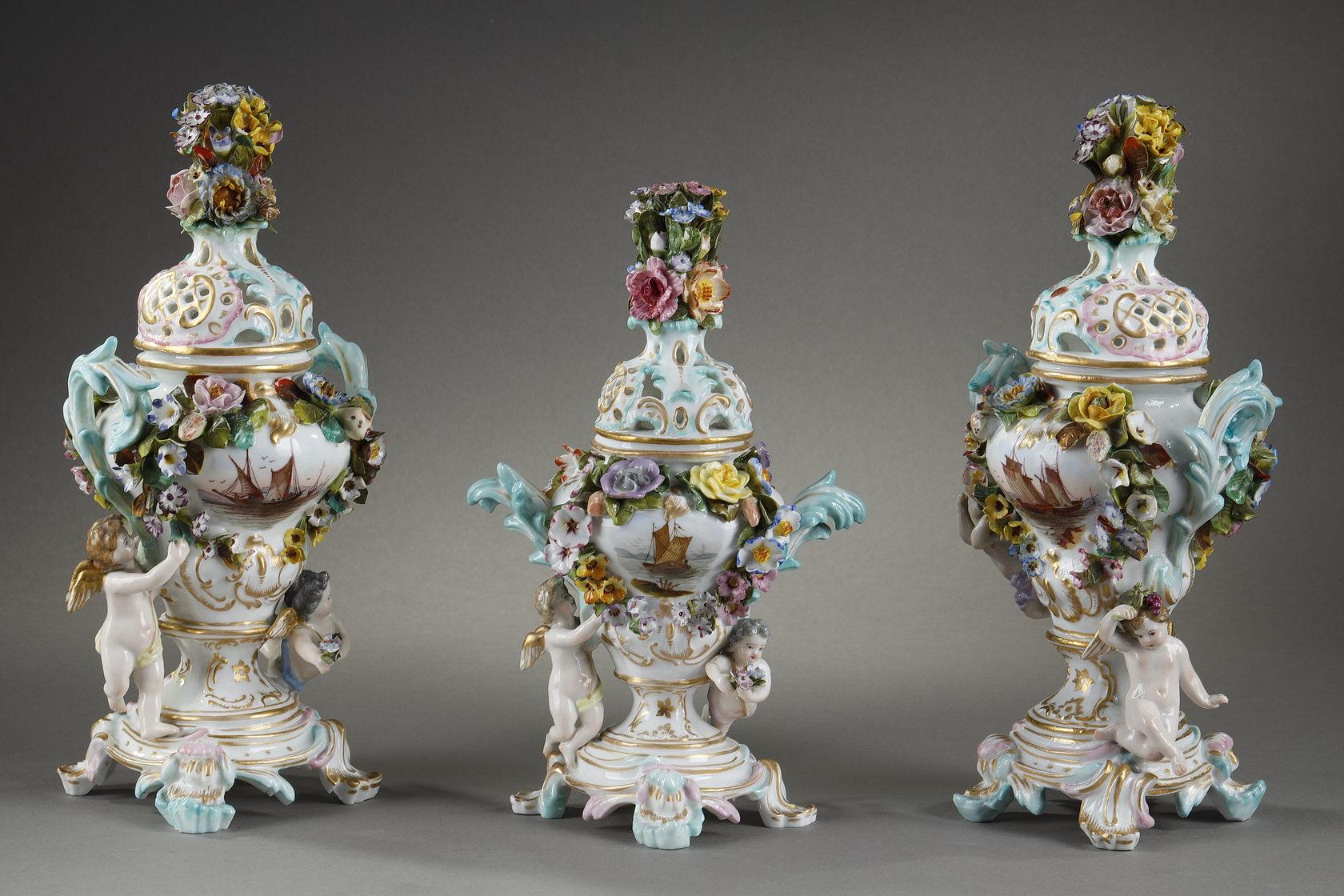 Pair of Polychrome and Gilt Porcelains from the Meissen Manufacture 15