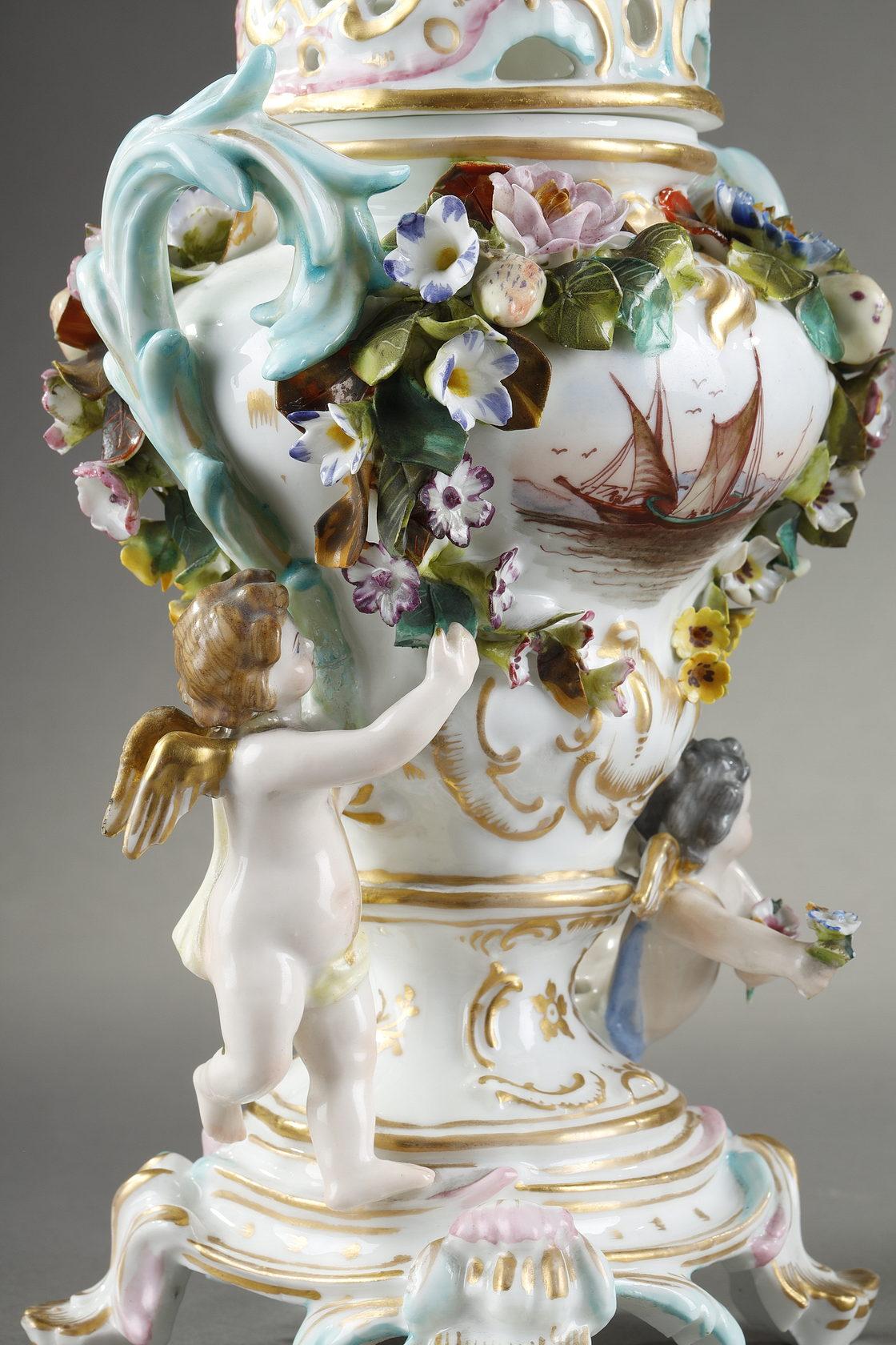 Pair of Polychrome and Gilt Porcelains from the Meissen Manufacture 4