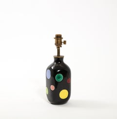 Paire de lampes de table en céramique polychrome Elchinger, France, années 1960