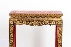 Pair of Polychrome Gilt Decorated Asian Stands