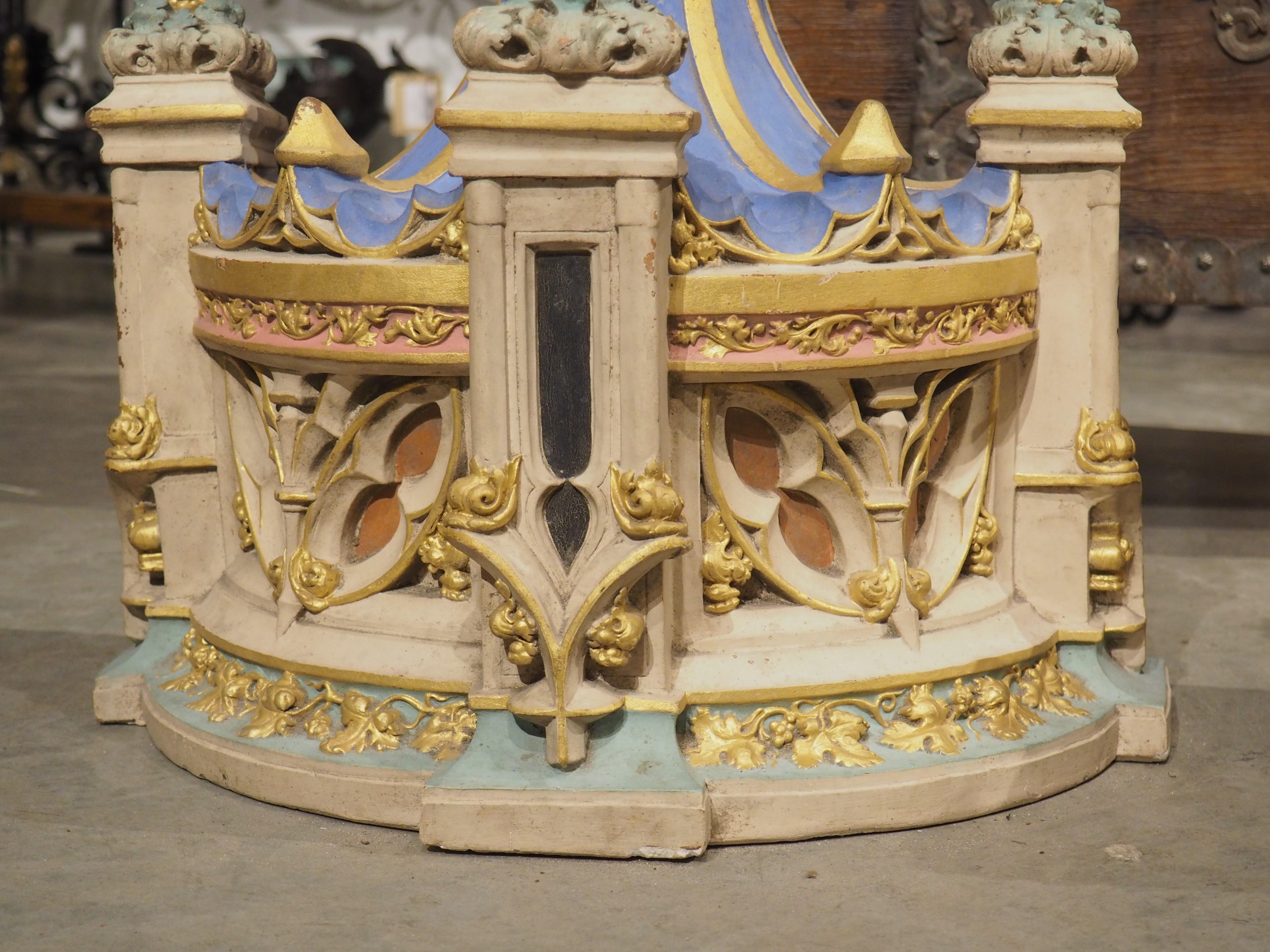 Pair of Polychrome Terra Cotta Architecturals or Wall Consoles, France, C. 1850 In Good Condition For Sale In Dallas, TX