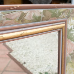 Pair of Polychrome Wooden Mirrors with Flower Scenes