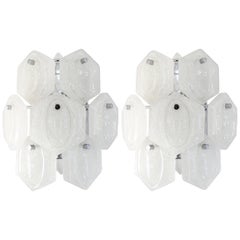 Vintage Pair of Polygon Italian Sconces