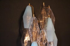Pair of Polyhedral Sconces in Murano Glass, Venini Style
