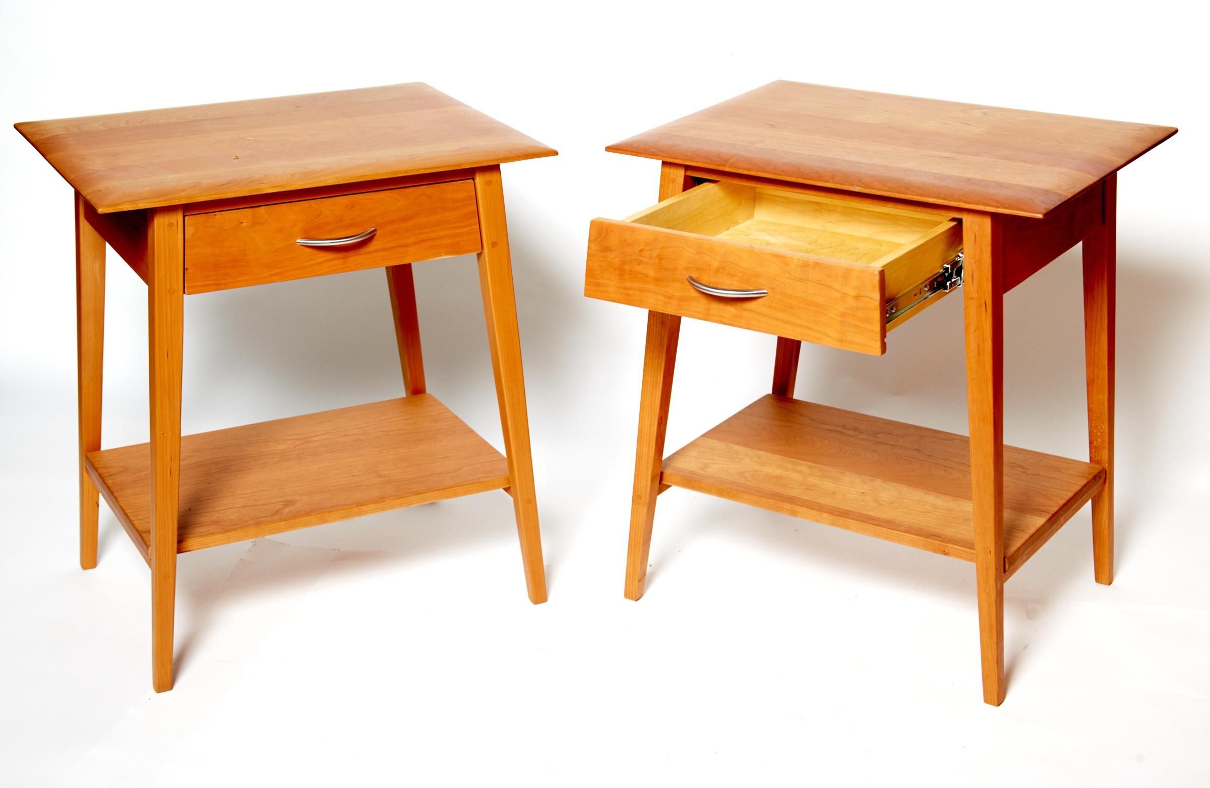 Pair of Pompanoosuc Mills Cherry End Tables, Handcrafted in Vermont 10