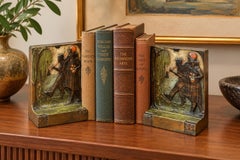 Pair of Pompeian Bronze “Recreation” Polychrome Figural Bookends, No. 102, circa