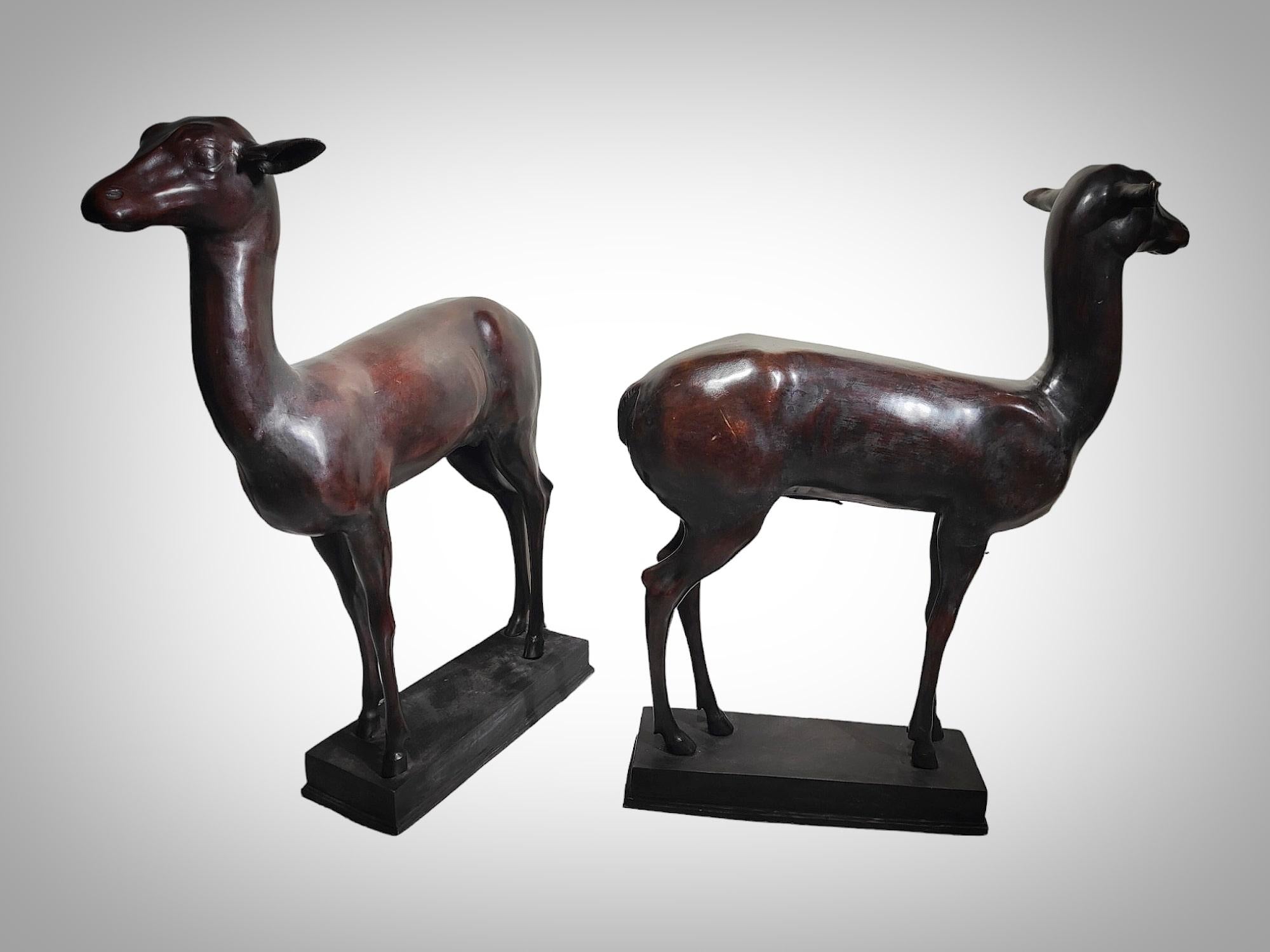 Bronze Pair of Pompeian Deer from Herculaneum by Chiurazzi For Sale
