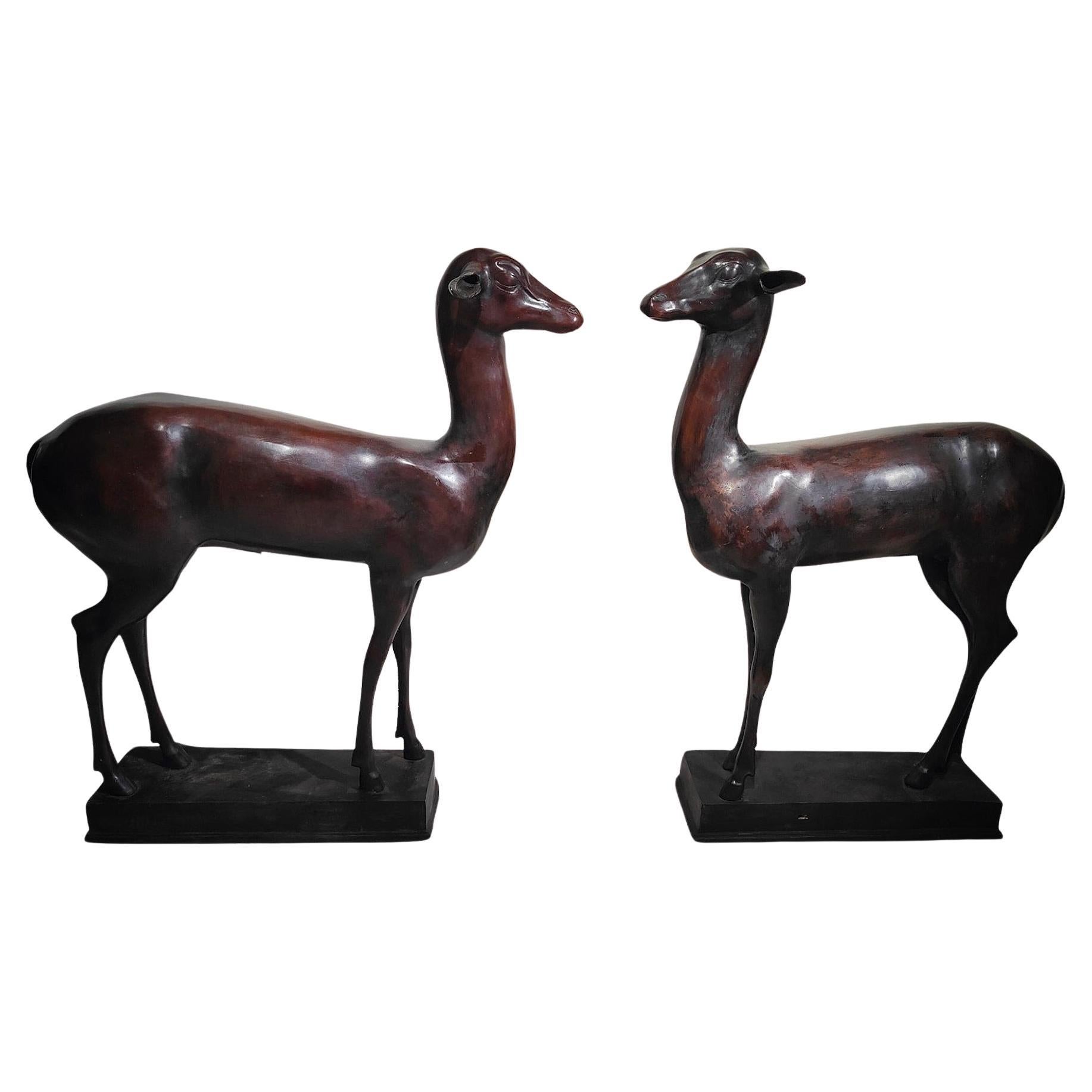 Pair of Pompeian Deer from Herculaneum by Chiurazzi For Sale