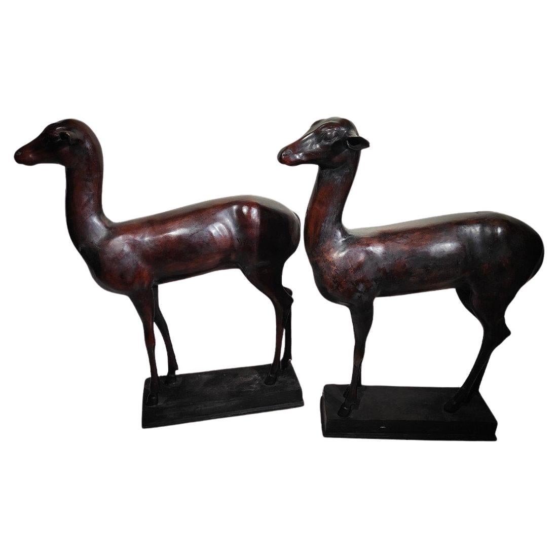 Coppia di cervi pompeiani di Ercolano di Chiurazzi in vendita