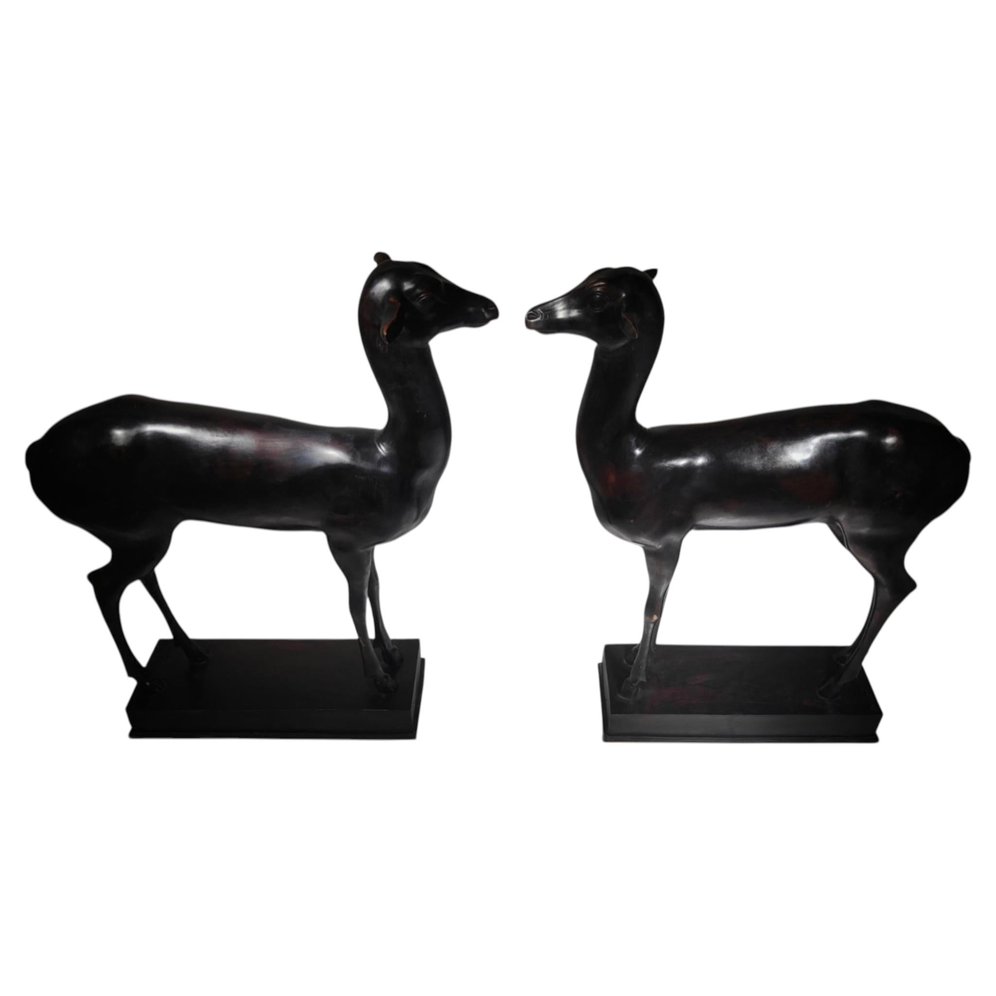 Pair of Pompeian Deer from Herculaneum by Chiurazzi