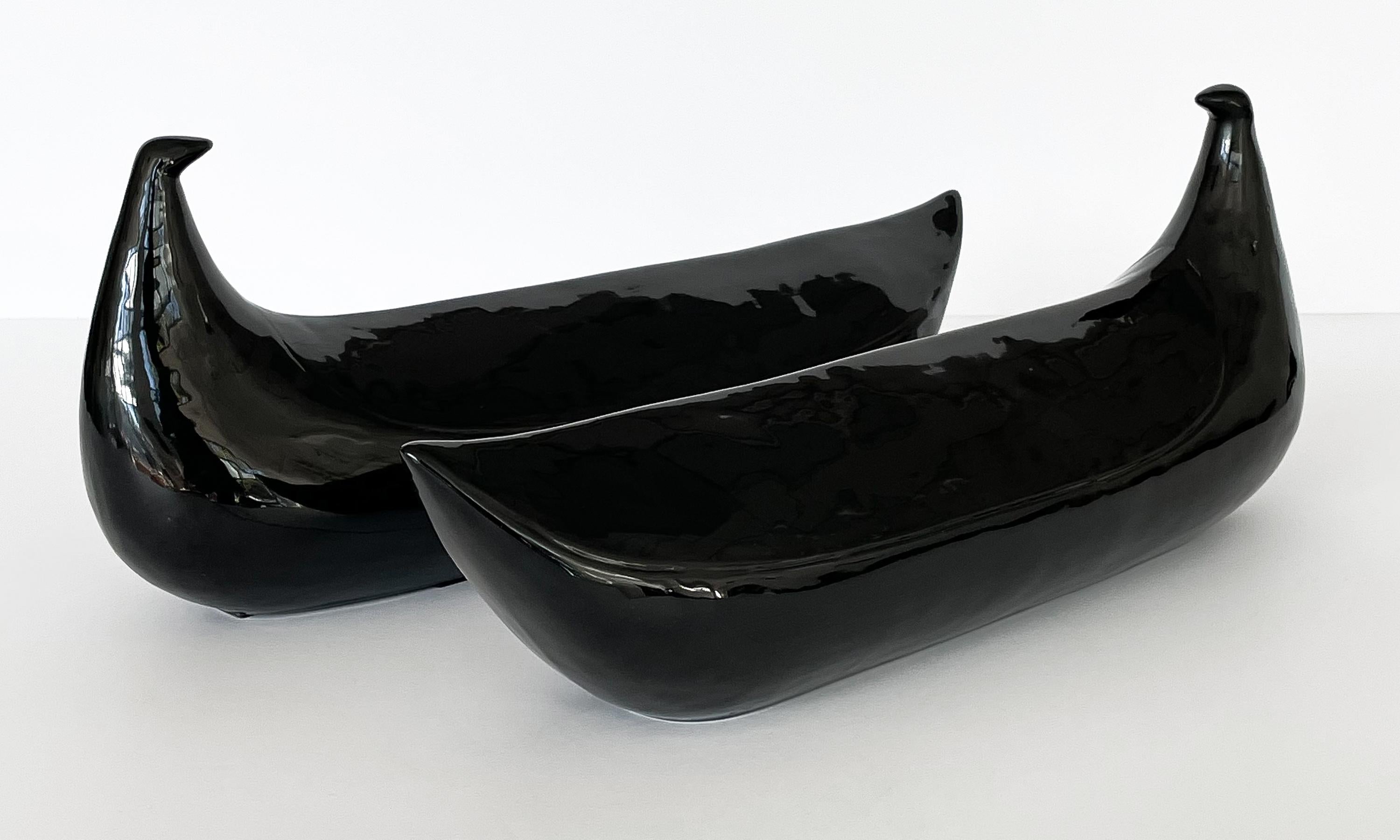Pompeo Pianezzola Black Ceramic Birds for Zanolli & Sebellin Nove In Excellent Condition In Chicago, IL