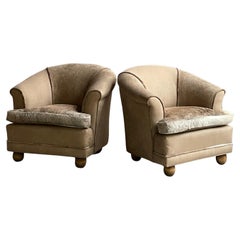Pair of Pony Hide Club Chairs