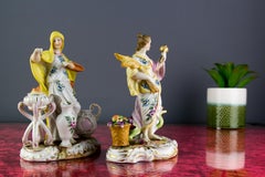 Pair of Porcelain Allegorical Figures by Aelteste Volkstedter Pozellanfabrik