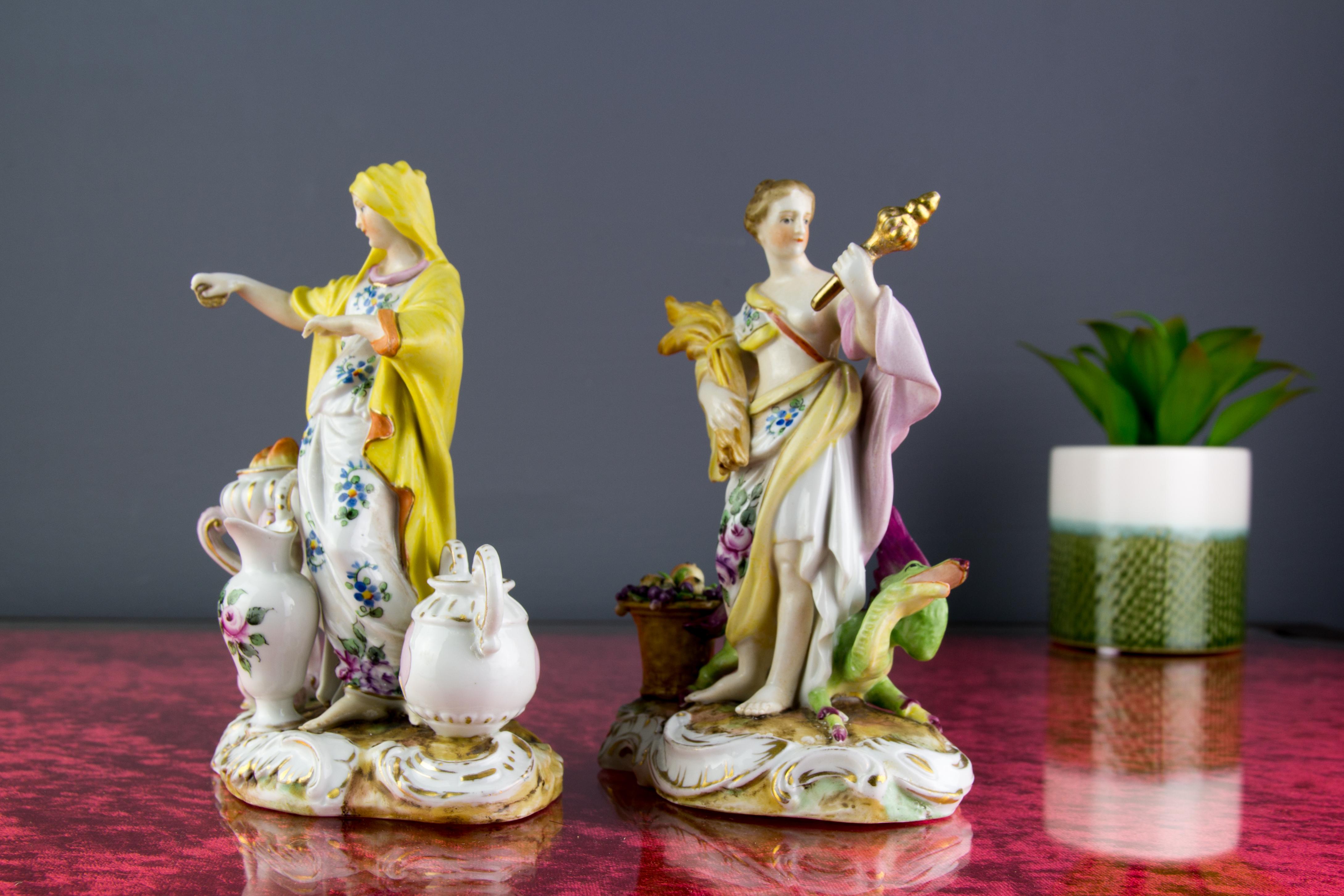 Pair of Porcelain Allegorical Figures by Aelteste Volkstedter Pozellanfabrik For Sale 1