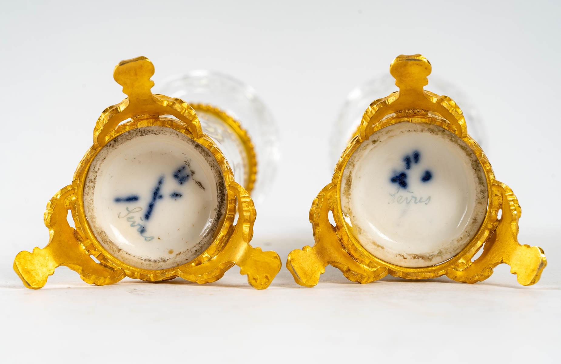 Pair of Porcelain and Gilt Bronze Soliflores, 19th Century 2