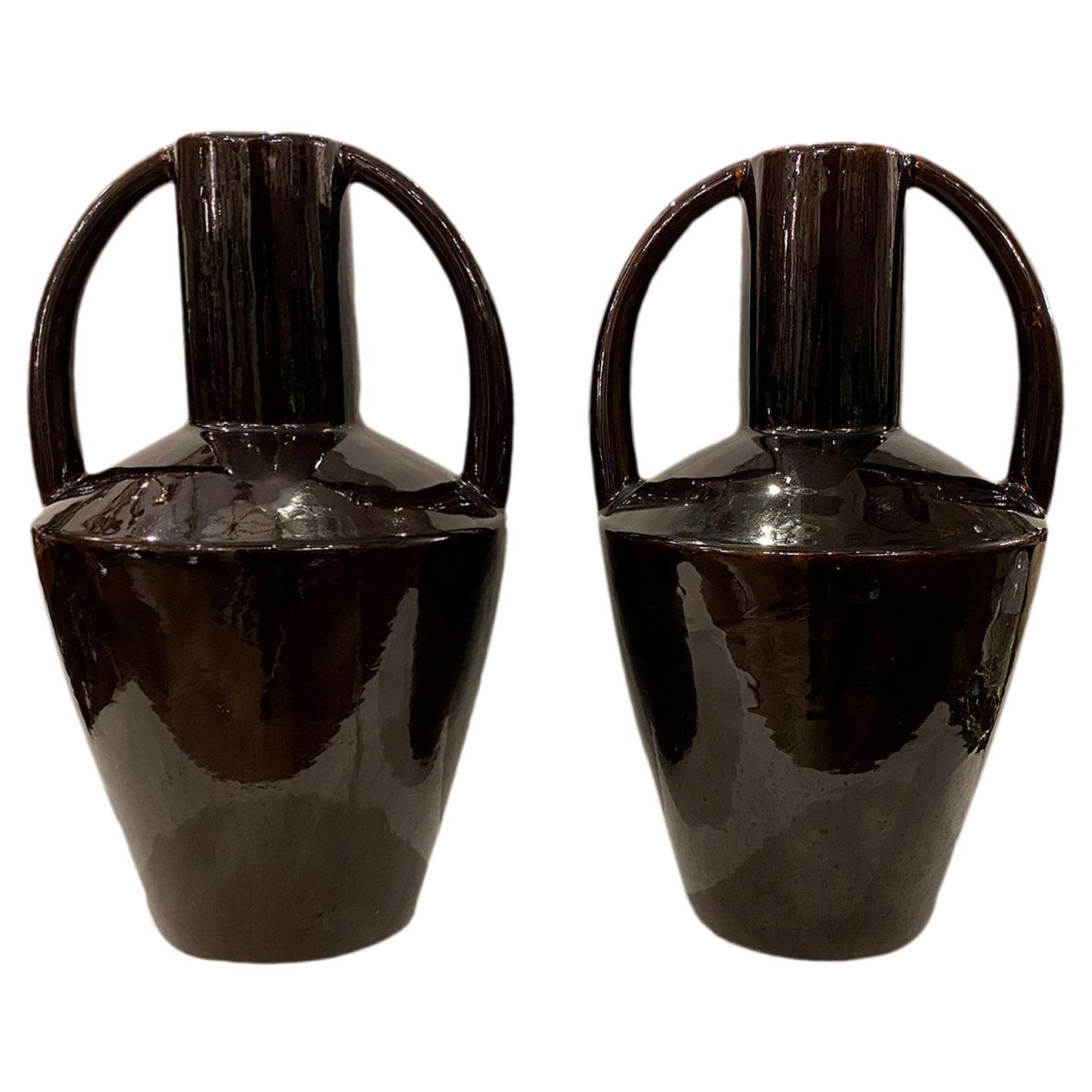 Pair of Porcelain Art Deco Vases