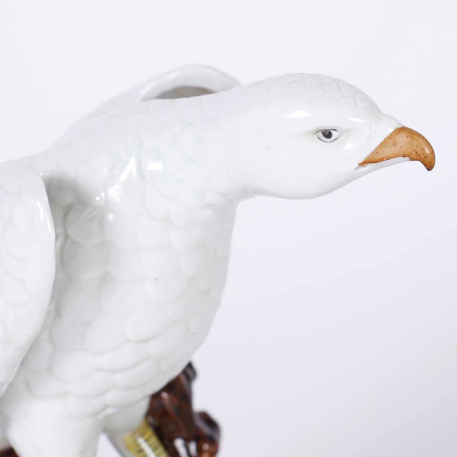 20th Century Pair of Porcelain Birds of Prey