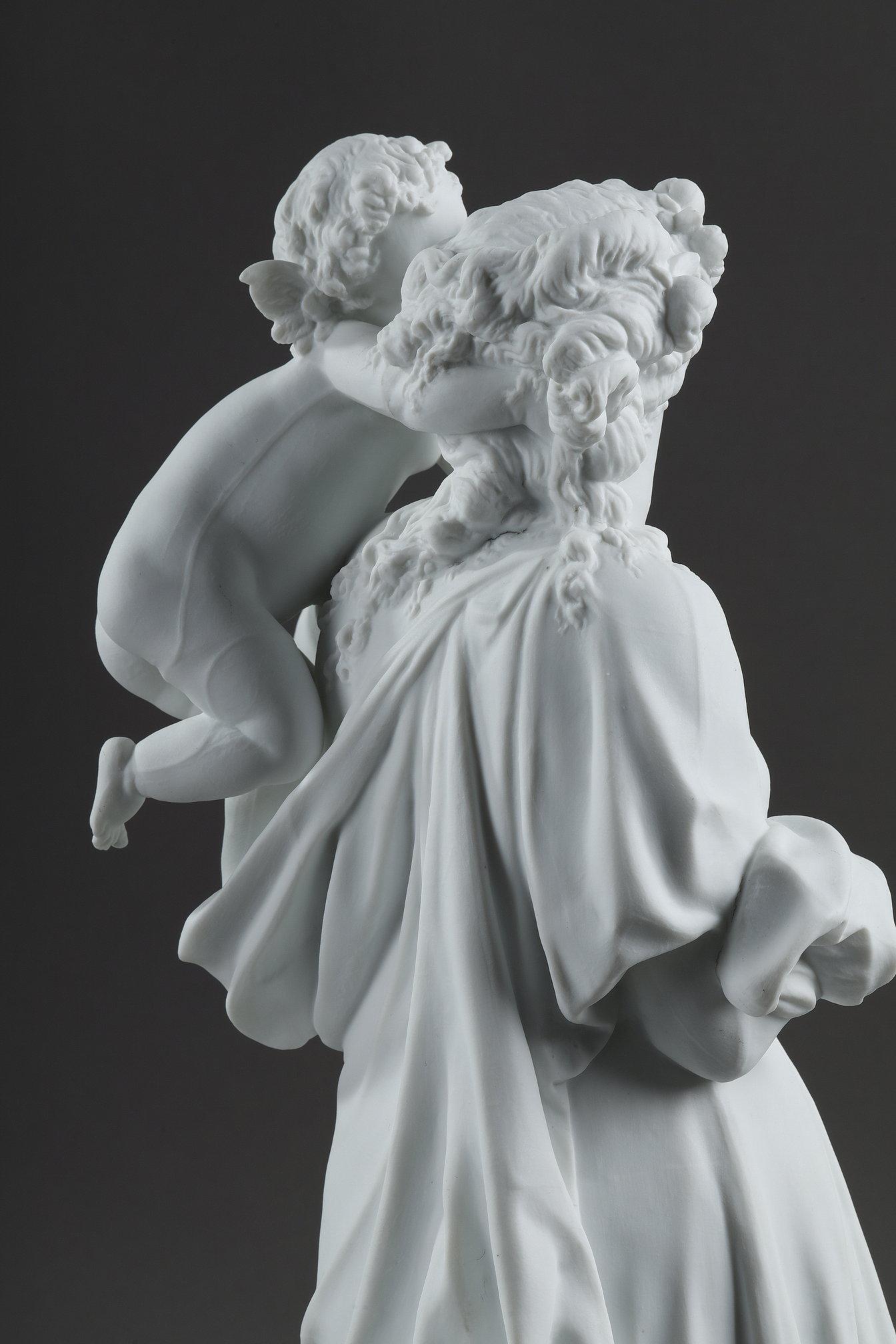 Coppia di sculture in biscuit di porcellana, dopo Carrier-Belleuse in vendita 5