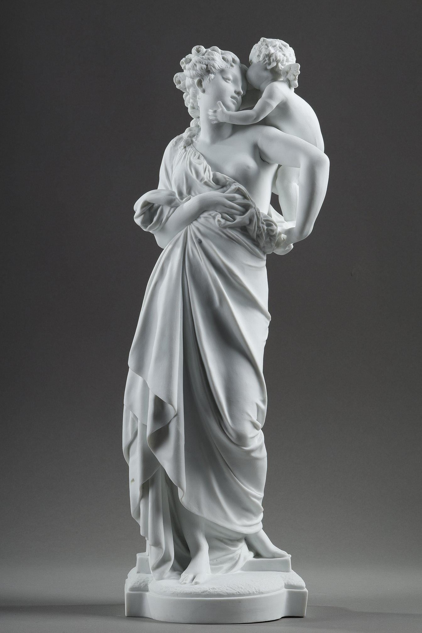 Coppia di sculture in biscuit di porcellana, dopo Carrier-Belleuse in vendita 2