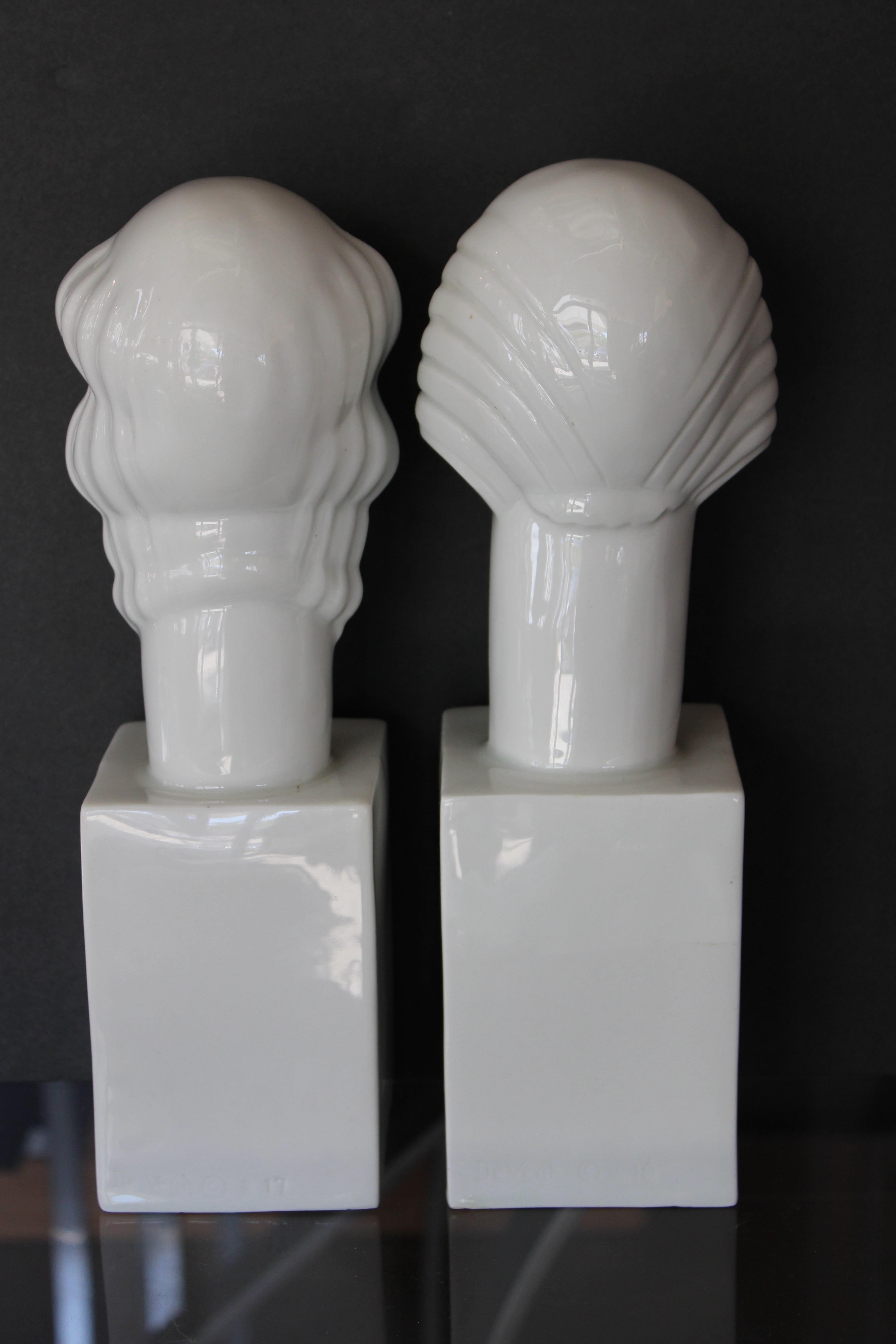 Art Deco Pair of Porcelain Busts by Geza de Vegh for Lamberton Scammell For Sale