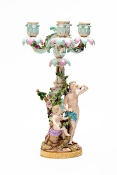 Paar Porzellan-Kandelaber