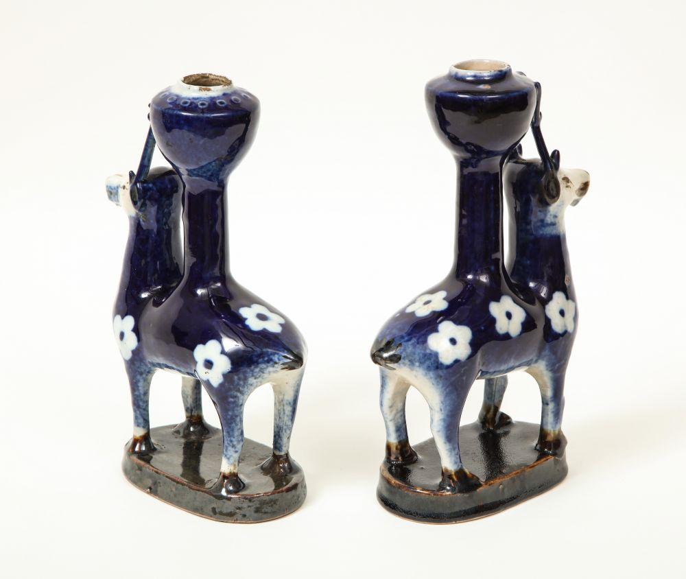 Pair of Porcelain Candleholders in the form of Deer For Sale 8